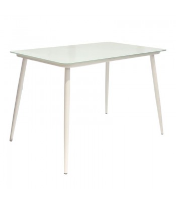 WHITE GLASS DINING TABLE