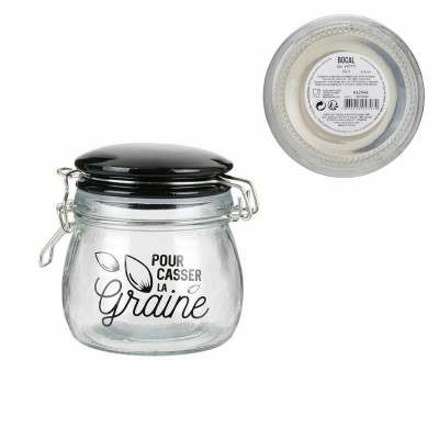 Bocal en Verre Transparent Motif Gravé – Fermeture Hermétique | Senbonsplans Dakar