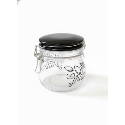 Transparent Glass Jar with Engraved Design – Airtight Lid | Senbonsplans Dakar