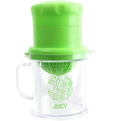Presse-agrumes et multi-fruits contenant intégré Détox Juicy Transparent orange ,rose ou vert Plastique