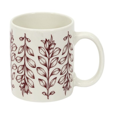 MUG COTTAGE PORCELAINE Motif rouge - 35 cl