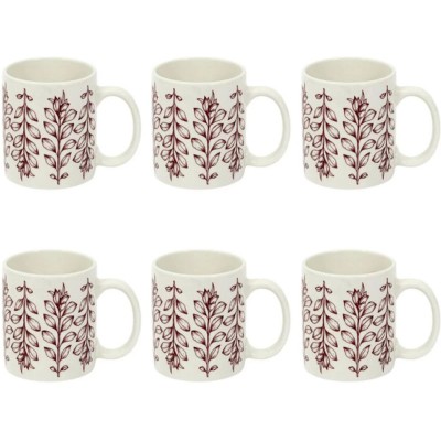 MUG COTTAGE PORCELAINE Motif rouge - 35 cl