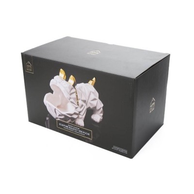 Bulldog Sculpture Trinket Tray 14cm – White and Gold | Senbonsplans Dakar