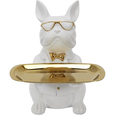 Bulldog Sculpture Gold Decorative Tray – Senbonsplans