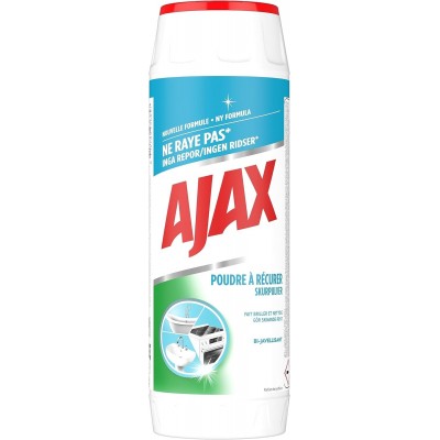 AJAX Poudre à Récurer Bi-Javellisant pour Elimine Les Tâches de Graisse Tenaces, La Saleté et Le Calcaire, 750 g