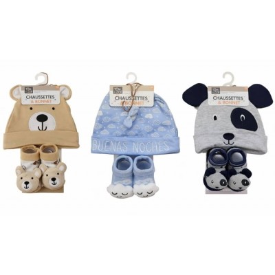 Tom et Zoé Chaussettes Bébé avec Bonnet – Senbonsplans