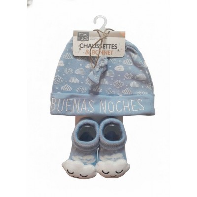 Tom et Zoë Chaussettes bébé avec bonnet