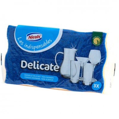 Nicols eponge a recurer bleu 3 pcs surface delicats