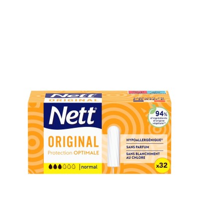 Nett Original Tampon sans Applicateur, Normal, Boite de 32 Tampons