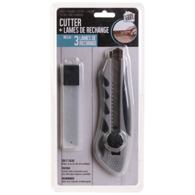 Cutter + Lames de Rechange Noir/Gris – Senbonsplans