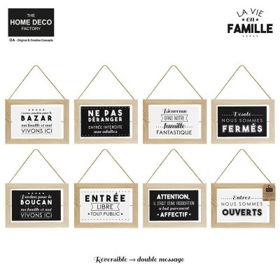 Plaque de porte réversible bois