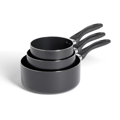 3-Piece KAVALKAD Black Saucepans | Senbonsplans