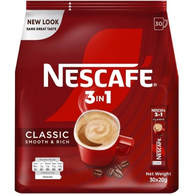 Nescafe 3in1 Instant Coffee Mix Sachet 20g (30 Sticks)