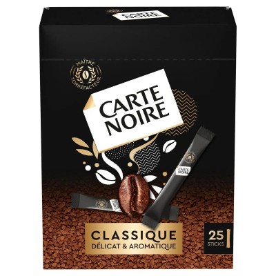 CARTE NOIRE - Café Classique – 25 Sticks Instantanés