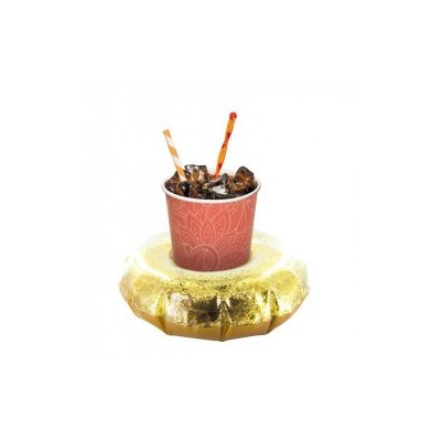 Porte-Gobelet Gonflable Paillettes Dorées – Piscine | Senbonsplans Dakar