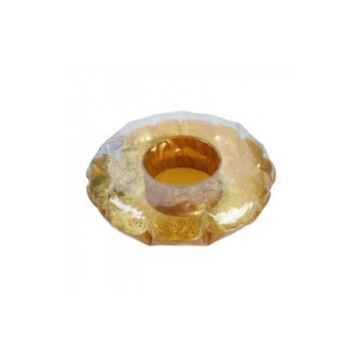 Porte-gobelet gonflable à paillettes dorées