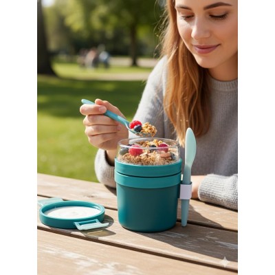 Gobelet à céréales à emporter,Boîte à repas pour les déplacements avec couverts