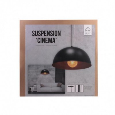 Lampe Suspension Cinéma 40cm Noir & Cuivre – Senbonsplans