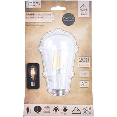 Ampoule ST64 Filaments LED "Droit" 2W Transparent