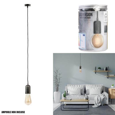 LAMPE SUSPENSION VINTAGE NOIR HOME DECO LIGHT