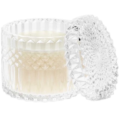 Cream Candle Jar in Frosted Textured Glass | Senbonsplans