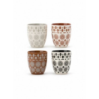 Home Deco Factory 4-Cup Set - Ethnic Patterns | Senbonsplans Dakar