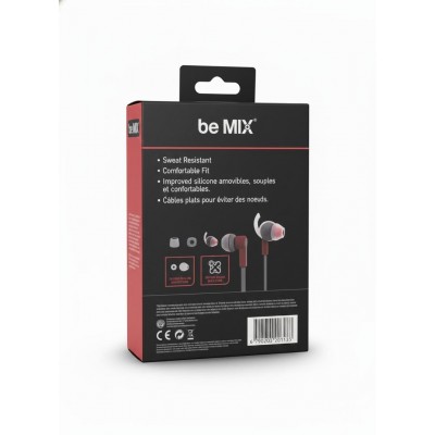écouteurs sport filaires de la marque Be Mix