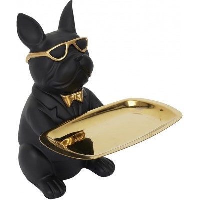 Black Bulldog Statue Catchall Tray