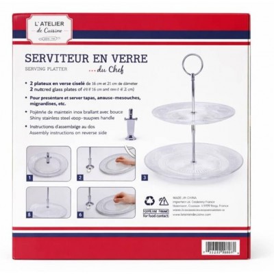 Serviteur en Verre 2 Étages avec Poignée – Senbonsplans