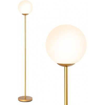 Retro Globe Floor Lamp Opaque Glass Gold Base | Senbonsplans Dakar