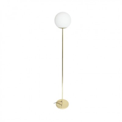 Retro Globe Floor Lamp Opaque Glass Gold Base | Senbonsplans Dakar