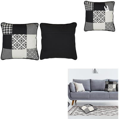 Removable Cover Cushion 40x40cm Black and White | Senbonsplans Dakar