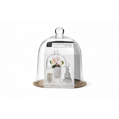 Trois cloches décoratives en verre