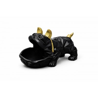 Bulldog Sculpture 14cm Black and Gold - Decor Item | Senbonsplans Dakar