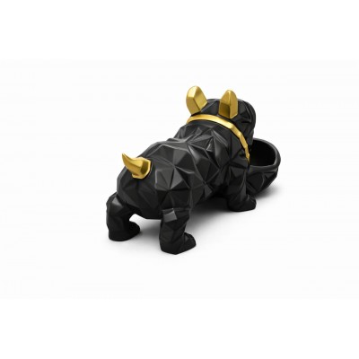 Sculpture Bulldog 14cm Noir et Doré - Objet Déco | Senbonsplans Dakar