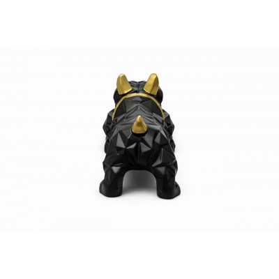Bulldog Sculpture 14cm Black and Gold - Decor Item | Senbonsplans Dakar