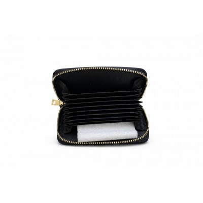 VOOPOO black leather zip wallet
