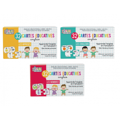 Cartes Éducatives Anglais 32 Cartes - Jeux 2 Mômes | Senbonsplans Dakar