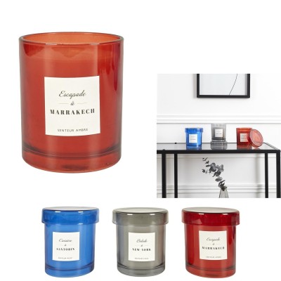 Bougie Parfumée Verre Coloré avec Couvercle | Senbonsplans Dakar