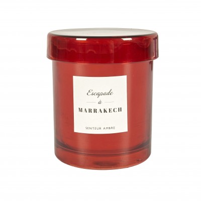 Scented candle in jar with lid – Red/Gray