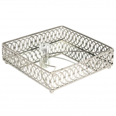 PLATEAU À SERVIETTES MÉTALLIQUE