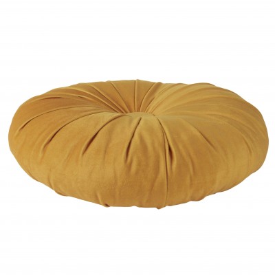 Round velvet cushion approximately 40 cm in diameter