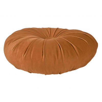 Round velvet cushion approximately 40 cm in diameter
