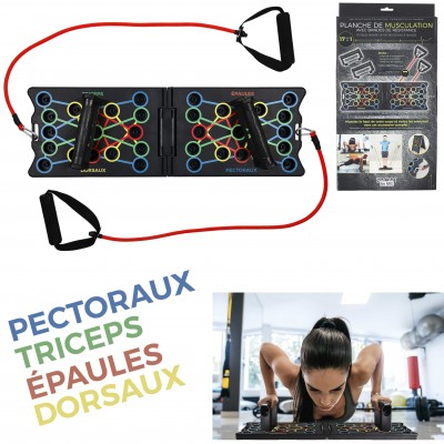 Kit fitness multifonction – Planche d’entraînement avec bandes de résistance