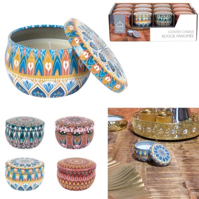 BOUGIE RONDE METAL MANDALA