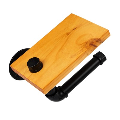 Industrial Toilet Paper Holder Wood and Metal | Senbonsplans Dakar