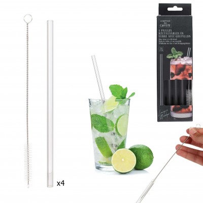 Reusable Stainless Steel Straw with Cleaning Brush
