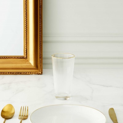 Gold rim glass for cold drinks