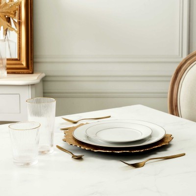 Verre transparent 40 cl finition dorée