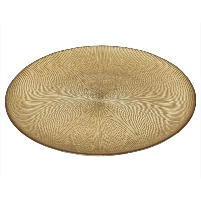 Assiette en Verre Doré 27 cm | Décoration Table Dakar